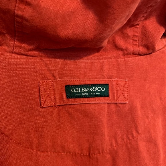 G.H Bass Red‎ Snap Zip Quarter Neck Pullover Jacket Size Large - Picture 9 of 9